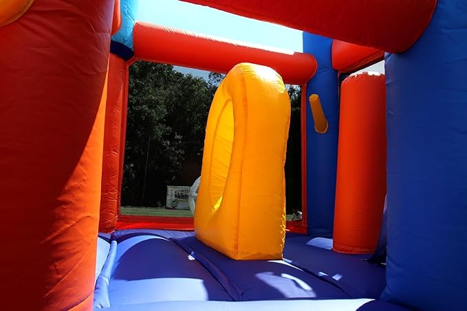 16x12FT Commercial Grade Bounce House Castle Inflatable, (Heavy Duty PVC), (1100w Blower)- 2 Slide, Ball Pit, Basketball Hoop, Obstacle-Bouncy House for Big Kid 5-12, Outdoor Party Toy Pool Backyard