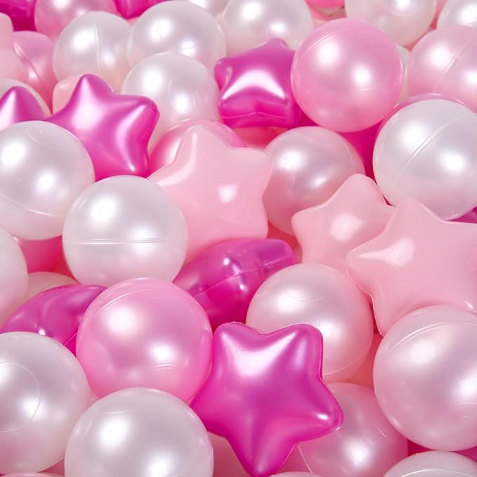 Star Ball Pit Balls for Toddlers -100pcs Phthalate Free BPA Free Non-Toxic Crush Proof Play Balls Play Tent Pool Playhouse Playpen Party Decoration.
