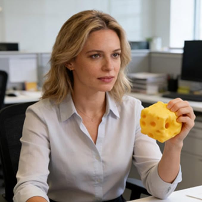 Yellow Cheese Squeeze Toy,Soft Novelty Toy, Rebounding Sensory,Help for Relax,Focus, Sensory Cheese for & Adults, Food Theme Cheeese Cubes Squiishy Toys,Stress Balls for Adults