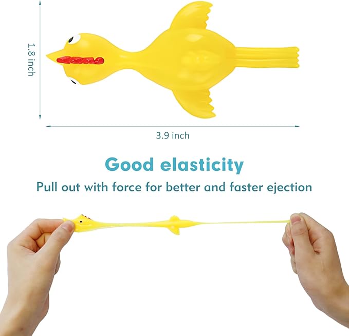 30 Pieces Rubber Chicken Slingshot Rubber Chickens Flying Chicken Slingshot Flicken Chicken Game Finger Slingshot Chicken Toys Chicken Flingers Flinging Chickens for Party Favors Activity Gift