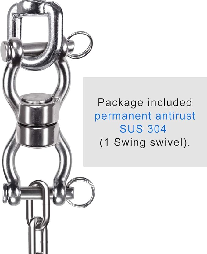 SELEWARE Silent Bearing Swing Swivel, 360° Rotational Device Hanging Accessory with Removeable Buckle for Tree Swing, Hammock Chair, Climbing Rope, Yoga, Kids Swing Swivel 1201LB Capacity