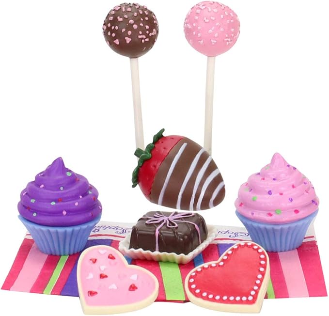 Sophia's 20 Piece Hot Chocolate and Desserts Set with Cookies, Cakes, Chocolate Covered Strawberries, Cupcakes and More for 18 Inch Dolls