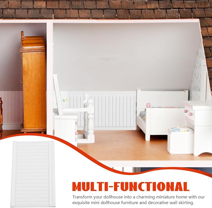 Toyvian 3Pcs Miniature Dollhouse Accessories 1 12 Scale Wainscot Interior Paneling Trim for Dollhouse Decoration Small Houses