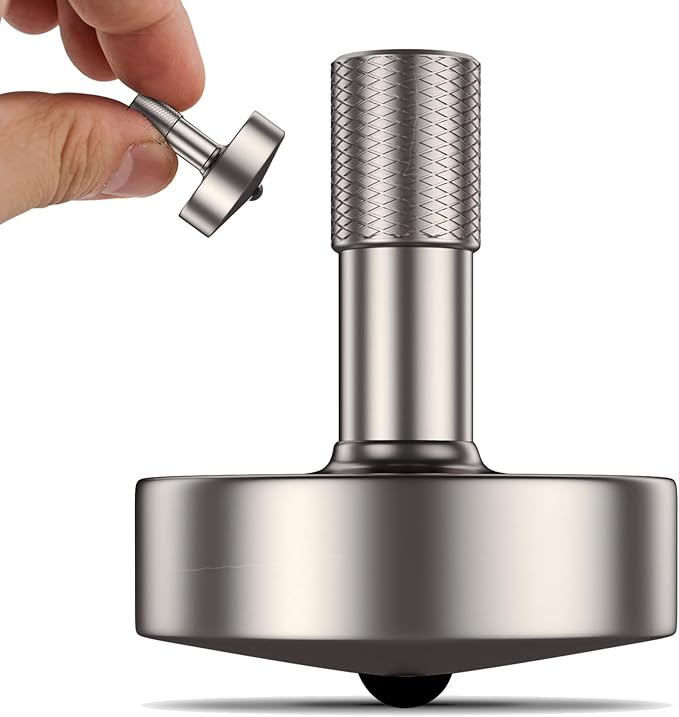 DjuiinoStar Premium Titanium Spinning Top: Lengthened Stem, Easy to Twirl, High Performance (4-7 Minutes), CNC Machined, Great Time Killer, EDC Fidget Toy DST-817