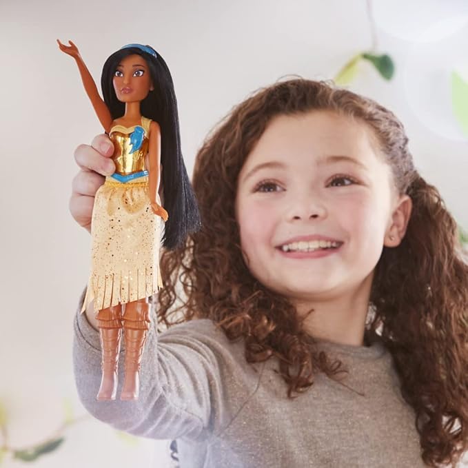 Disney Princess Royal Shimmer Pocahontas Doll, Fashion Doll with Skirt and Accessories, Toy for Kids Ages 3 and Up