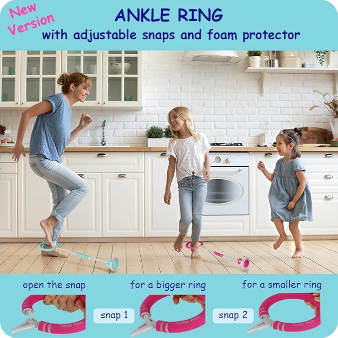 Rocket Flashing LED Ankle Skip Fun Cool Jumping Gift for Ages 5 6 7 8 9 10+ Kids NO Battery Charging Needed Family Exercise Fitness Coordination Balance Extra Energy Burning