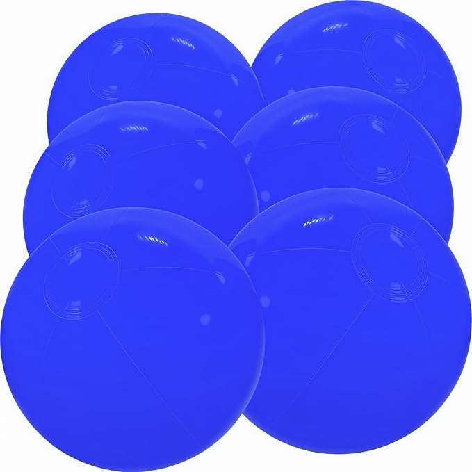 6 Pack Beach Balls, Large Inflatable Beach Balls Bulk, for Parties, Beach, Pools & Play