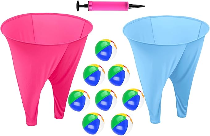 Granny Pants Yard Game,Granny Pants with 8 Bouncy Balls & 1 Air Pump (Random Colors) and 2 Pack Color Granny Pants Outdoor Game for Adults Family Reunion & Team Building Granny Pants Game