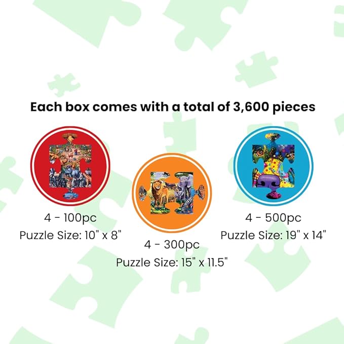 MasterPieces 12 Pack Jigsaw Puzzles for Adults, Family, Or Kids - Artist Gallery 12-Pack Bundle - 500, 300, and 100 Piece Puzzles