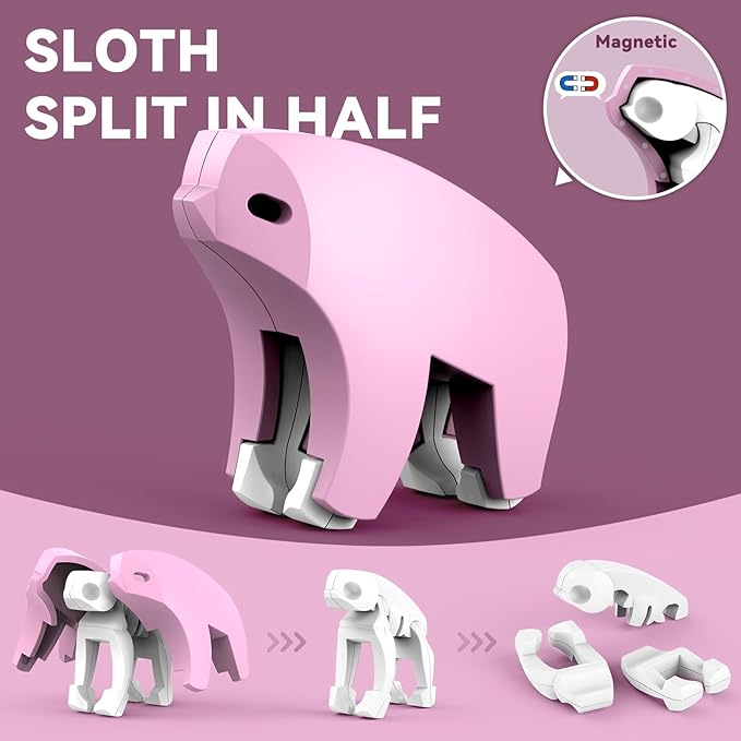 Magnetic Animal Building Toys, STEM Toddler Learning Toys 3D Puzzle Animals for Boys Girls, Educational Magnetic Travel Montessori Toy Sheep Wolf Reindeer Sloth,Unique Birthday Gift for Kids 3 4 5 6 7