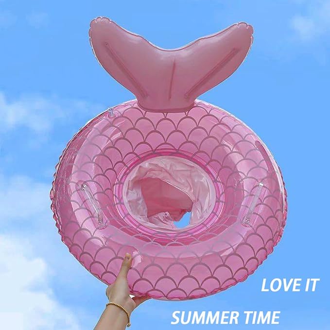 New Baby Swimming Pool Floats for Toddler Kids 8-48 Months Under 44lb, Inflatable Swim Ring Water Raft with Seat for Summer Beach Outdoor Children Infant Bath Toys