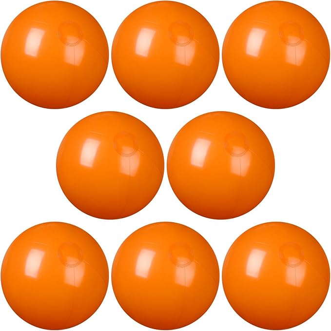 8 Pcs 12 Inch Solid Red Beach Balls Inflatable Beach Ball Bulk Large Blow up Pool Game Toys