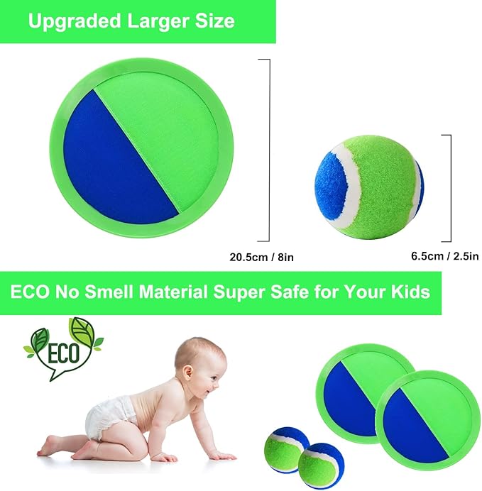Catch Ball Game for Kids-Beach Toys Backyard Lawn Toss and Catch Games -Upgraded Version Throw Sticky Balls and Catch Game Toys for Kids Boys Girls Adults Family Outside Gifts