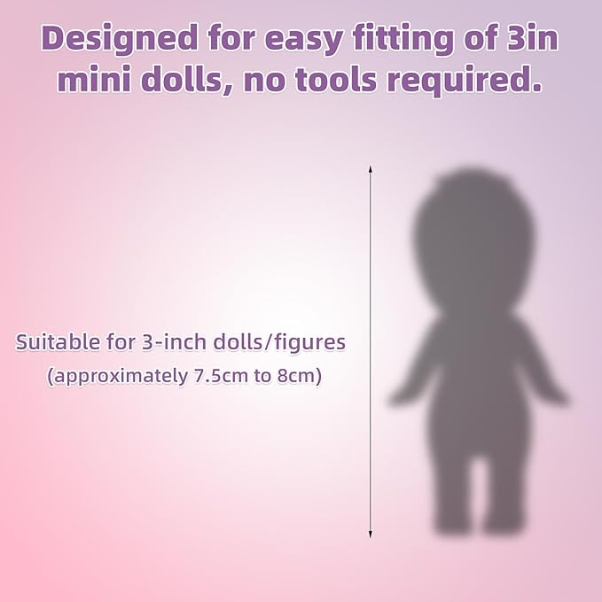 10 Sets 3in/7.5-8cm Doll Clothes Outfits, Including Tiny Tops Skirts Pants Hats Scarfs Wings Small Doll Fashion Accessories Mini Baby Costume for Display & Decoration (Pink, Purple)
