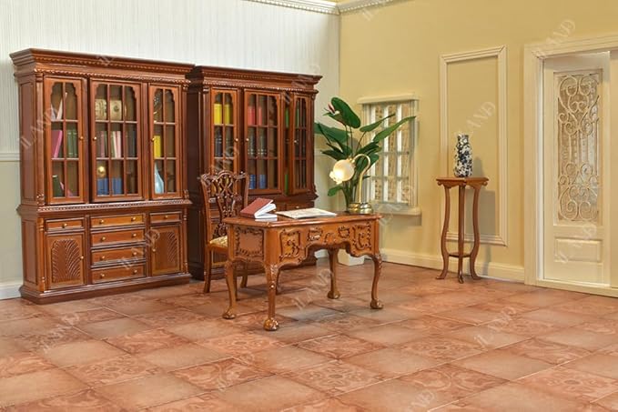 iLAND Dollhouse Flooring on 1/12 Scale 1/6 Scale, Miniature Dollhouse Accessories, 30pcs Double-Sided Dollhouse Floor Tiles (Classical Inlays & Marbling Pattern)