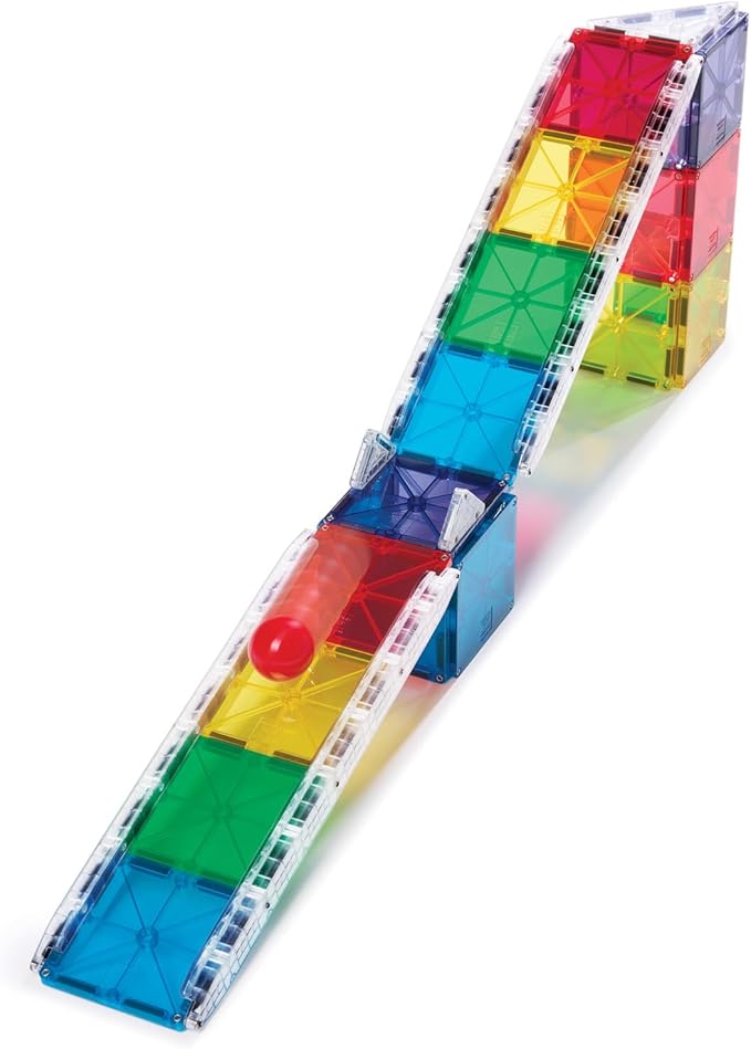 Magna-Tiles Rail Racers 33-Piece Magnetic Construction Set, The Original Magnetic Building Brand