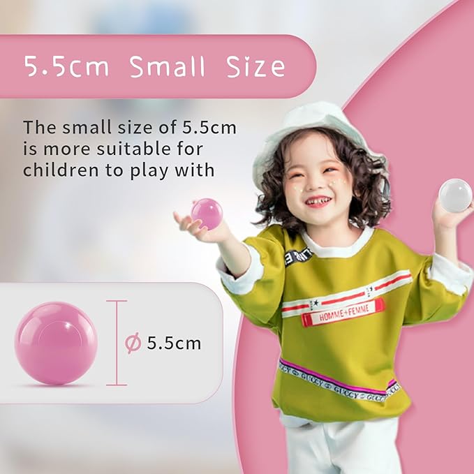 Ball Pit Balls for Kids & Dogs Cats Pack of 100 200 500- BPA Free, Crush Proof Plastic Balls for Ball Pit, Tent, Playhouse, Children's Toy Balls for Party, Macaron Ocean Balls 2.15 Inch