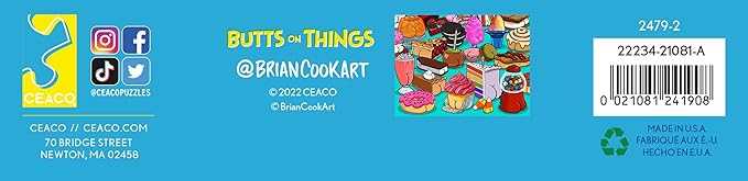 Ceaco - Brian Cook - Butts on Things - Sweet Cheeks - 500 Piece Jigsaw Puzzle