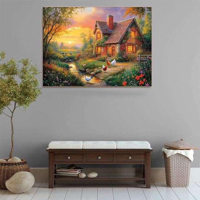 500 Piece Puzzles for Adults Happy Farmhouse 20.5 x 15 Inch 500 Piece Jigsaw Puzzles for Adults Puzzles 500 Pieces for Adults Educational Challenge