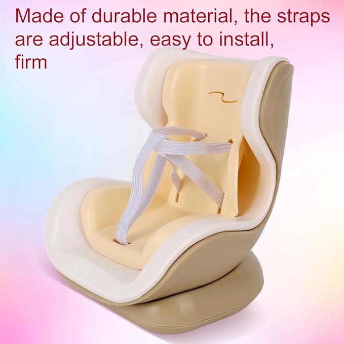 Doll Car Seat for 17cm/6.69in Dolls with Air Vent Clip & Desktop Stand, Cute Stylish Car Ornament Decorative Desktop Display Accessory for Anime & Toy Collectors