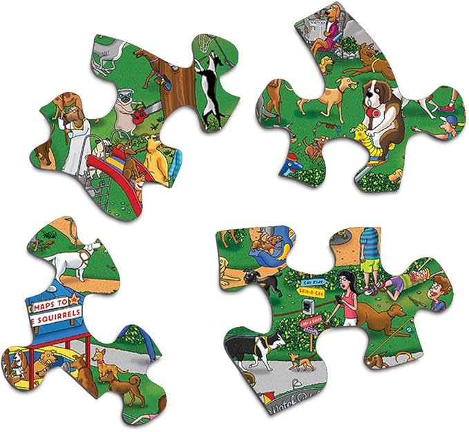 Springbok - The Dog Park - 500 Piece Jigsaw Puzzle- Cartoon Illustration of Dog Park by Steven Skelton