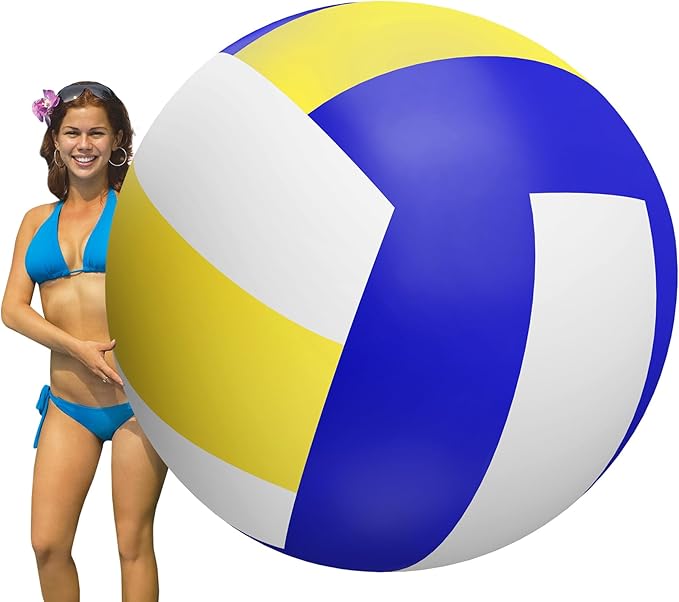 60 Inch Giant Inflatable Beach Volleyball Balls Large PVC Jumbo Beach Sports Balls Toys for Outdoor Activity Party Favors