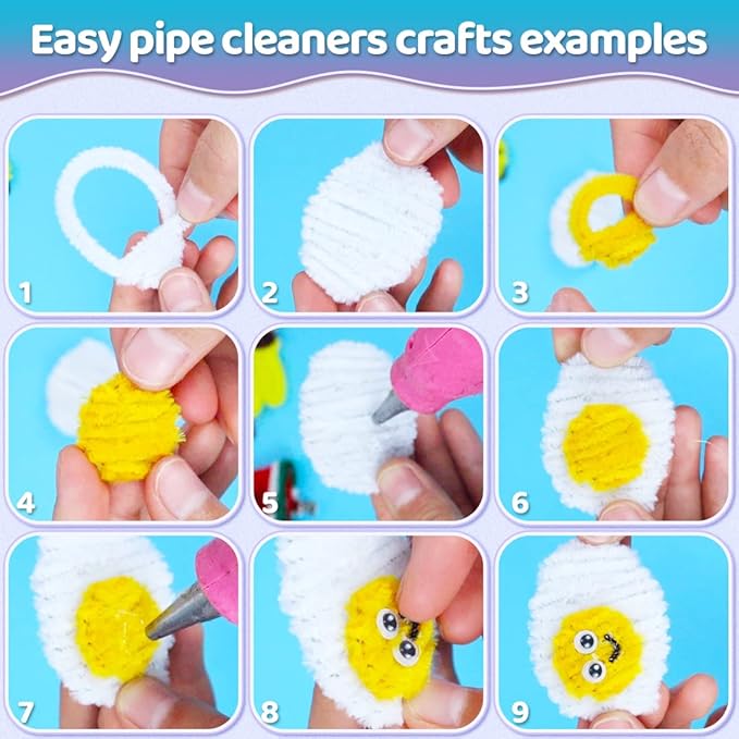 Praisebank Orange Pipe Cleaners for Crafts, 200pcs, Chenille Stems for DIY Projecets, Arts & Crafts Supplies for Festival Party Decorations