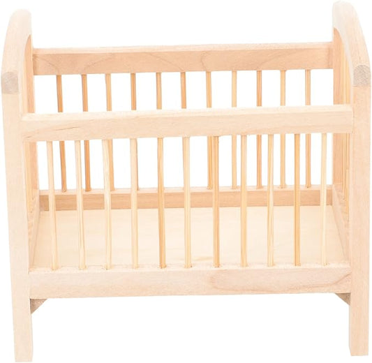 Toyvian Miniature Toys Crib Decor Miniature Bedroom Accessory Doll Crib Ornament Accessory Toy Small Doll Model Room Decor Small Crafts Wooden House