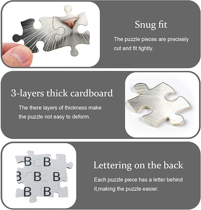 PICKFORU Cat Puzzles for Adults 1000 Pieces, Kitty Puzzle Animal Aesthetic Art, Impossible Hard Challenge Kitten Jigsaw Puzzle
