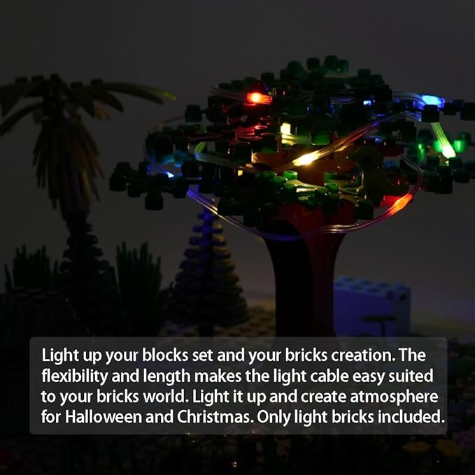 Lights Cable LED Lighting Kit Building Blocks Set, Light Up Bricks Accessories DIY Decoration Toys, Compatible with Major Brands