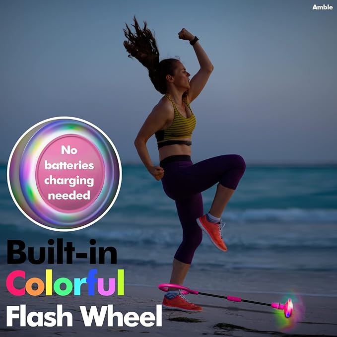 Ankle Skip Ball for Kids, Girls Toys Age 5 6 7 8 9 10 Years, Birthday Gift for Girls and Boys, Foldable Colorful Flash Wheel Skip Ball, Sports Fitness Toys for Kids & Adults