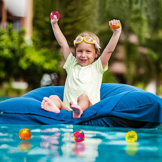 12 Pcs Water Splash Balls Float Mini Water Bomb Balls for Pool, Water Absorbent Ball for Water Activities, Summer Beach Soaking Games Ball Party Activities