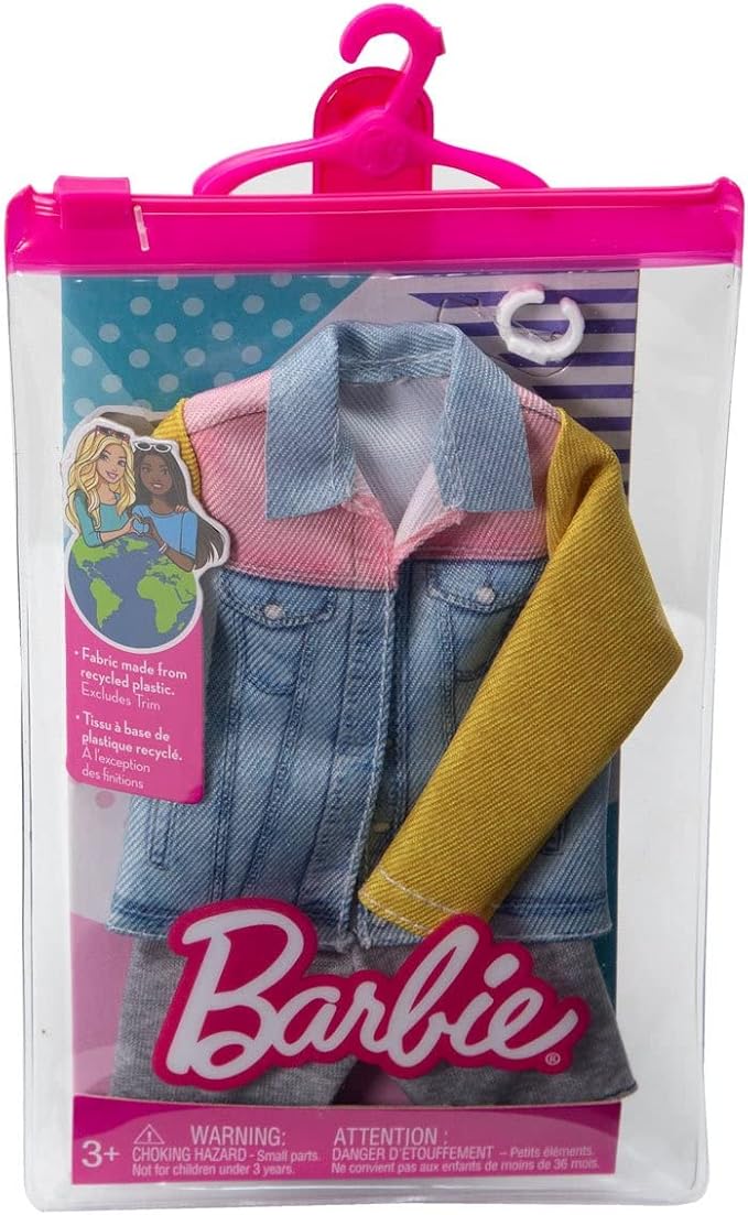 Barbie Fashions Pack: Ken Doll Clothes, Denim Jacket, Shorts, Watch, 3 & Up