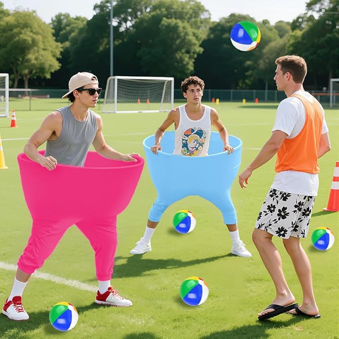 Granny Pants Yard Game,Granny Pants with 8 Bouncy Balls & 1 Air Pump (Random Colors) and 2 Pack Color Granny Pants Outdoor Game for Adults Family Reunion & Team Building Granny Pants Game