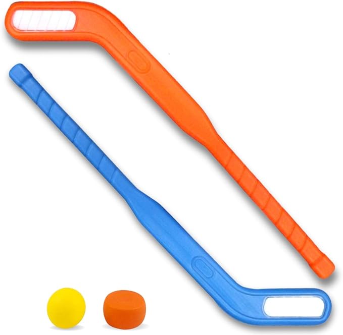 Liberty Imports Kids Floor Hockey Stick Set - 29" Youth Indoor Outdoor Toys Sports Starter Set with Plastic Puck and Ball for Toddlers, Children Ages 3-7 (2 Pack)