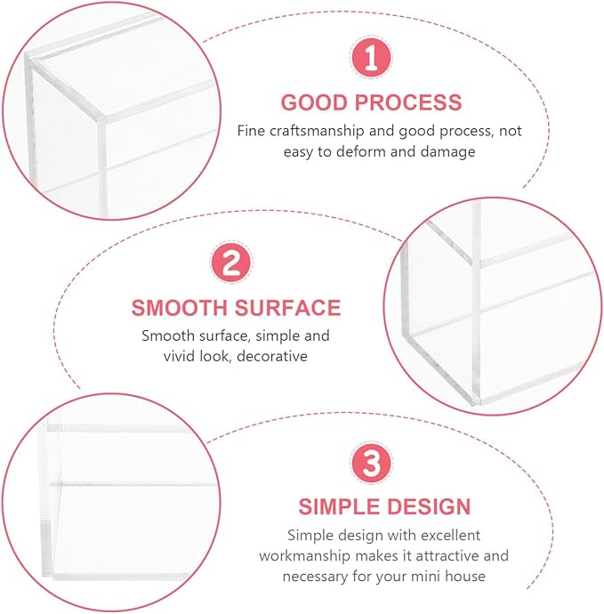 SEWACC Miniature Acrylic Furniture Miniature Storage Case Decorative Doll House Accessory