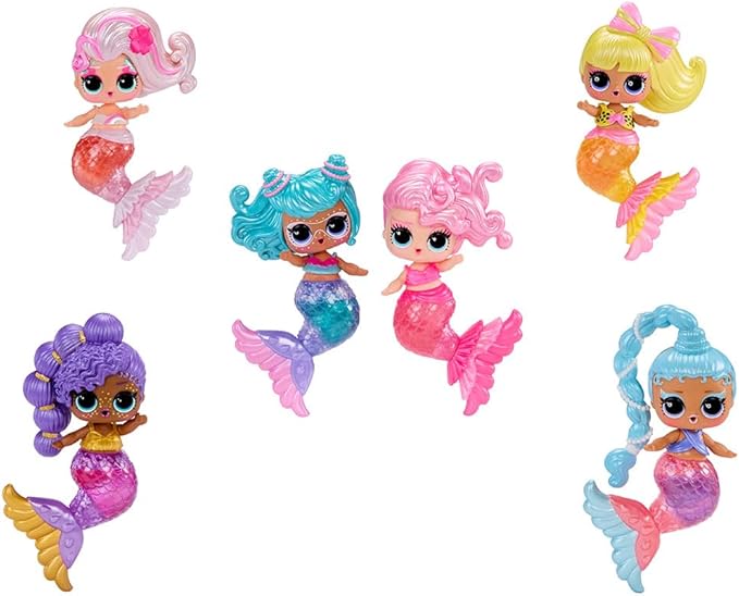 LOL Surprise Mermaids Makeover Magic Tots with DIY Wearable Lip Gloss Makeup for You and Your Doll, Fun Water Play, Gift for Kids Ages 4+ (Pack of 2)