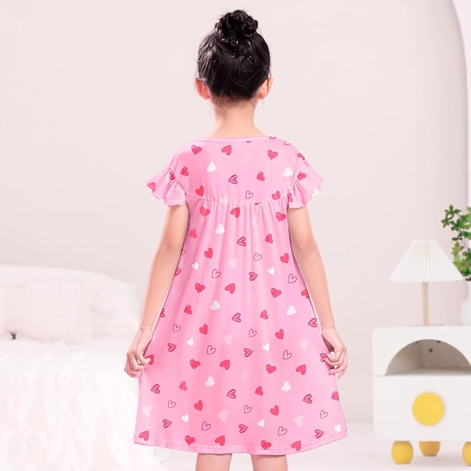 ICOSY Matching Doll & Girls Nightgowns Clothes Girls Pajamas Sleepwear Outfit for Kids and 18" Girl Doll