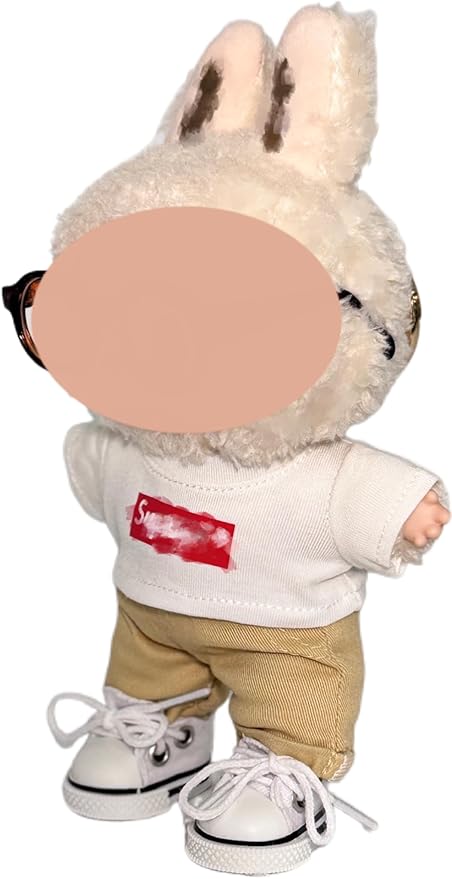 4-Piece Casual & Trendy Sets for 17cm (6.7 in) Dolls (No Doll) – Tops, Bottoms, Canvas Shoes & Sunglasses (Multiple Styles) (White)