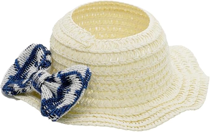 Doll Clothes for 17cm Dolls, Premium Handmade Fashion Clothes 3 Piece Set Including a Weaving Hat, Clothes and Bow with High-End Dolls Accessories for Play & Display - Pure Blue (No Doll No Logo)