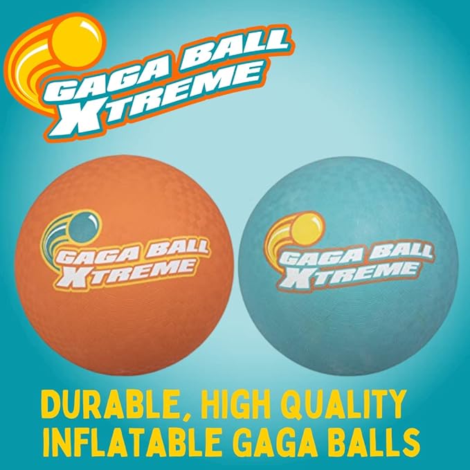 SCS Direct Gaga Ball Playground Balls (8.5 inches) w Air Pump- Durable Rubber Pack for Recess Dodgeball, Kickball, Gagaball Official Play & School -Fun Outdoor Toys & Gifts for Kids