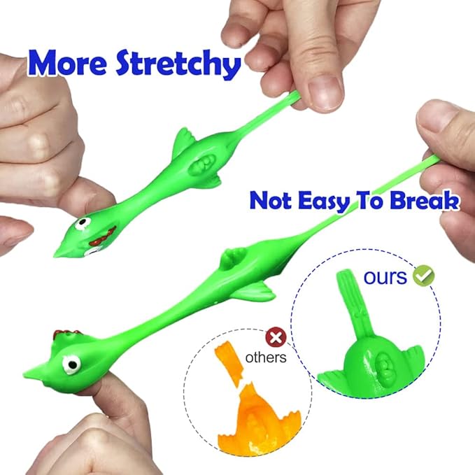 Slingshot Chicken Flick Flying Flingers Stress Gag Toys, Rubber Chicken Slingshot Funny Christmas Stuffers Easter Chicks Novelty Gifts for Kids (Multi-color 10 Pcs)