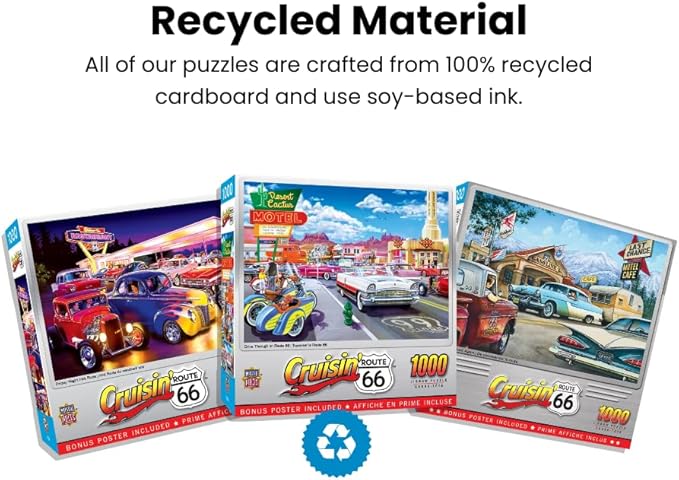 MasterPieces - 1000 Piece Jigsaw Puzzle, Drive Through on Route 66, Fun for Adults, Family, Kids, 19.25" x 26.75"