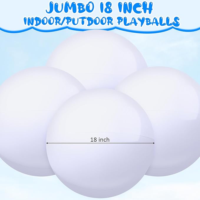 Chumia 18 Inch Fun Bouncy Balls 5 Pcs Rubber Inflatable Beach Ball Bouncing Sensory Playballs with Hand Air Pump for Park Backyard Beach Indoor Outdoor Party Favors