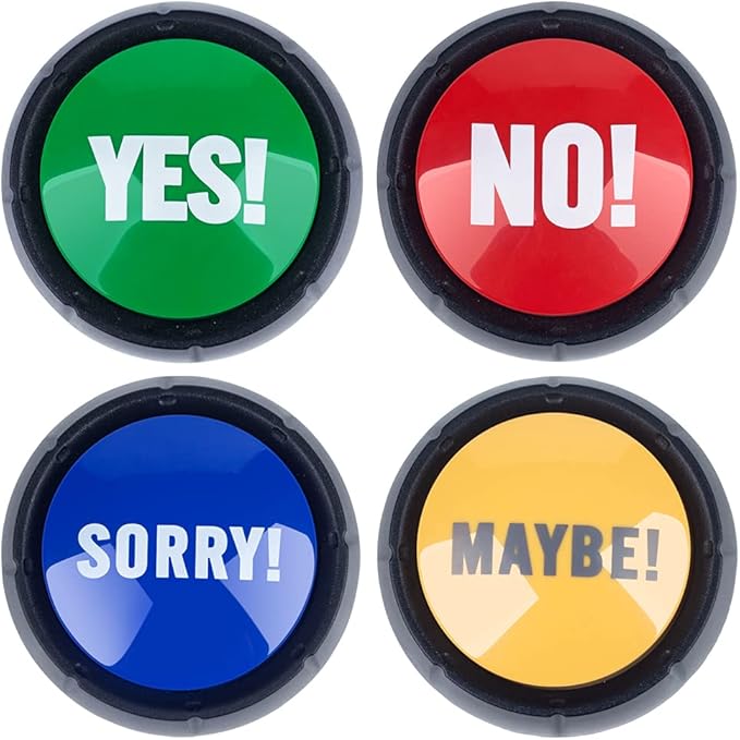 MyMealivos Set of 4, The NO, YES, Sorry and Maybe Buttons