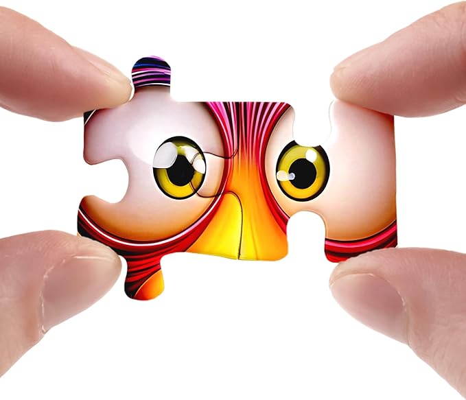 Funny Bird Puzzle for Adults 1000 Pieces, Colorful Chicken Jigsaw Puzzle, Cute Animal Rainbow Puzzle