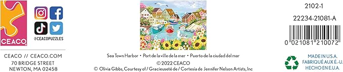 Ceaco - Olivia Gibbs - Sea Town Harbor - 300 Piece Jigsaw Puzzle