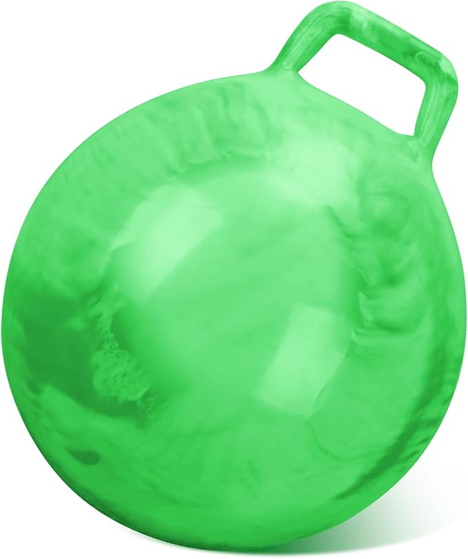 Kids Bouncy Hopper Ball with Handle Jumping Hopping Exercise Balls for Toddlers Boys Girls Indoor Outdoors Sports School Games Exercise Gifts(18 Inch,Marbled Green)