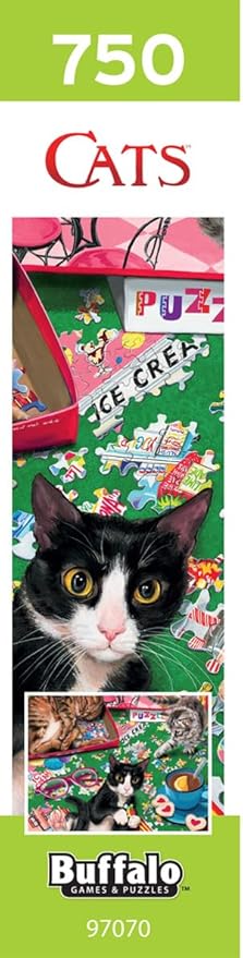 Buffalo Games – 750 Piece Cats Playtime Colorful Puzzle for Adults – Precision-Cut Pieces, Beautiful Artwork, and Hours of Relaxing Fun