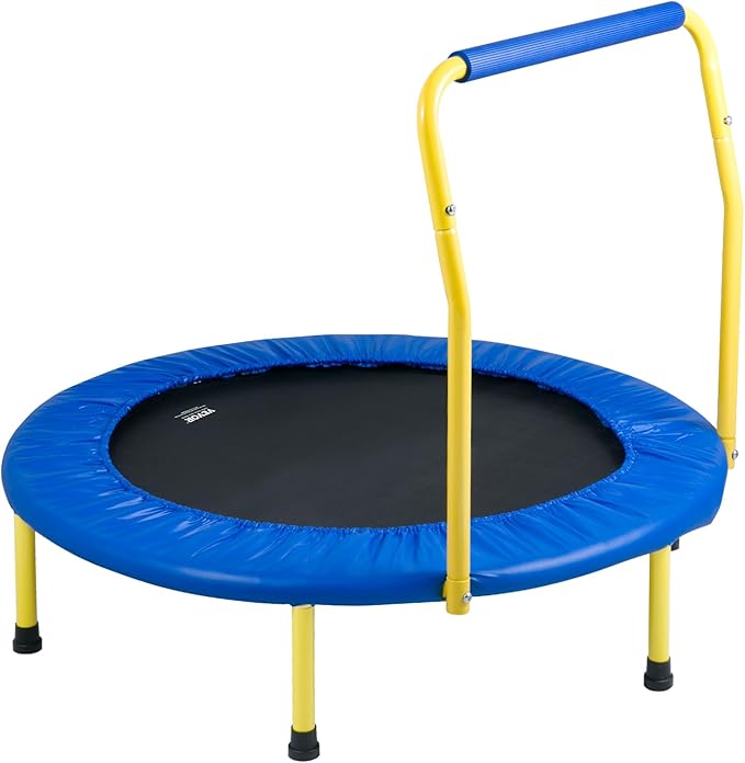 VEVOR 3FT Trampoline for Kids, 36" Trampolines Indoor/Outdoor Trampoline for Toddlers, Foldable Mini Baby Jump Toy with Foam Handle, Recreational Trampolines Birthday Gift for 3+ Years Kids
